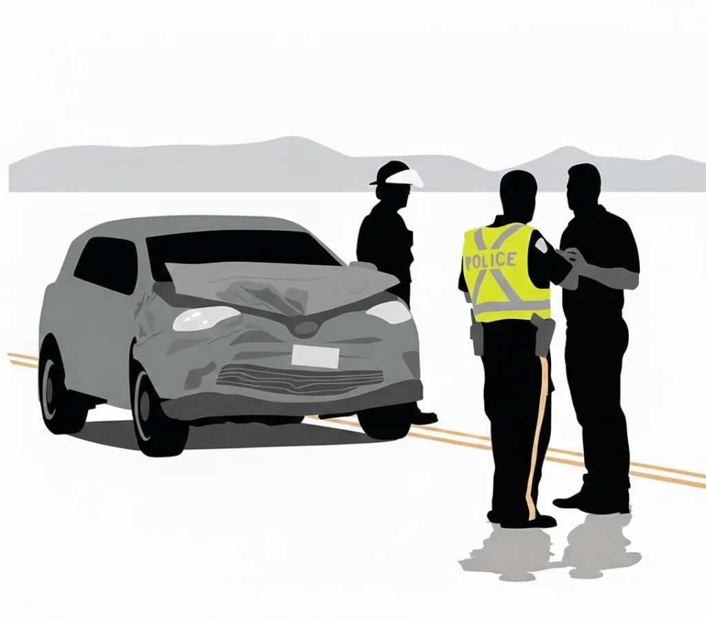 Ilustración de un accidente de tráfico